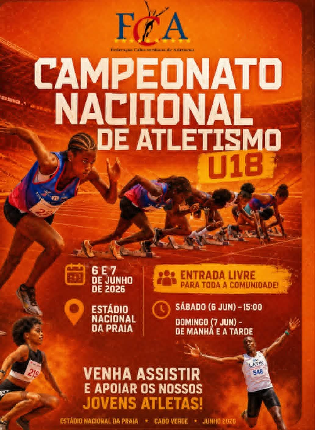 Federação cabo-verdiana de Atletismo realizada Campeonato Nacional Sub-18 neste fim de semana na cidade da Praia