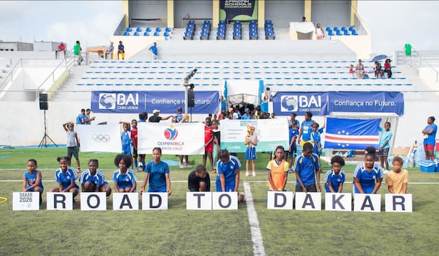 RUMO A DAKAR 2026 COC celebração 1 ano antes dos Jogos Olímpicos da Juventude de Dakar com atividades no Estádio 25 de Julho, em Santa 