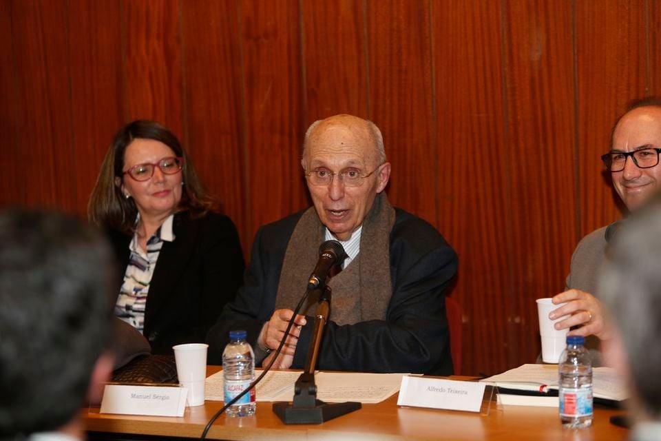 Manuel Sérgio numa cerimónia da Universidade Católica, em Lisboa, em 2019. FOTO RUI RAIMUNDO