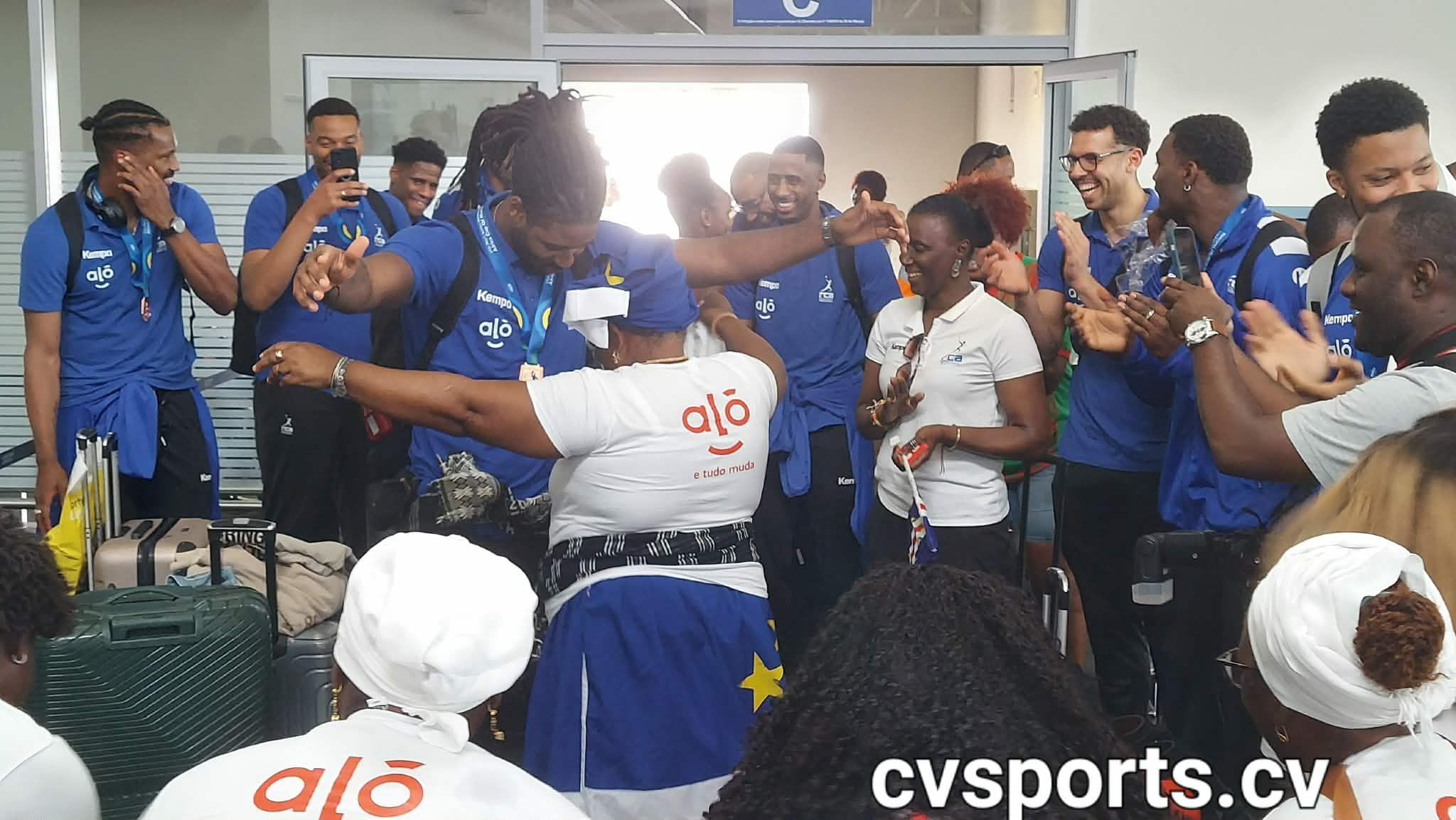Recepção chegada Seleçao Andebol à Cabo Verde